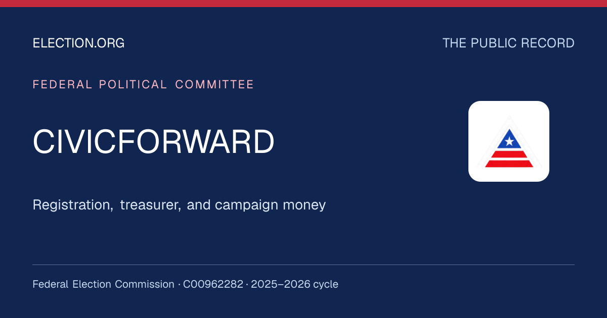 CIVICFORWARD — Election.org public record, FEC C00962282