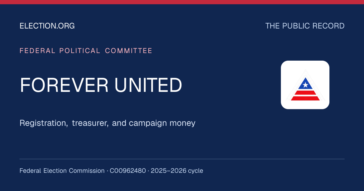 FOREVER UNITED — Election.org public record, FEC C00962480