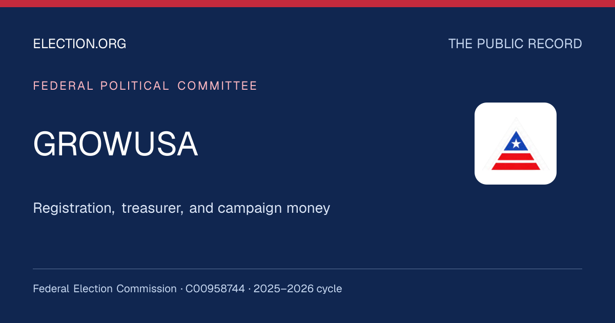 GROWUSA — Election.org public record, FEC C00958744