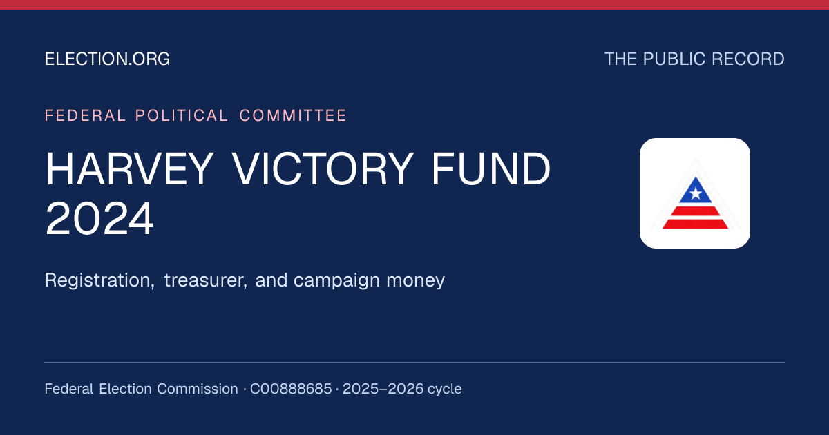 HARVEY VICTORY FUND 2024 — Election.org public record, FEC C00888685