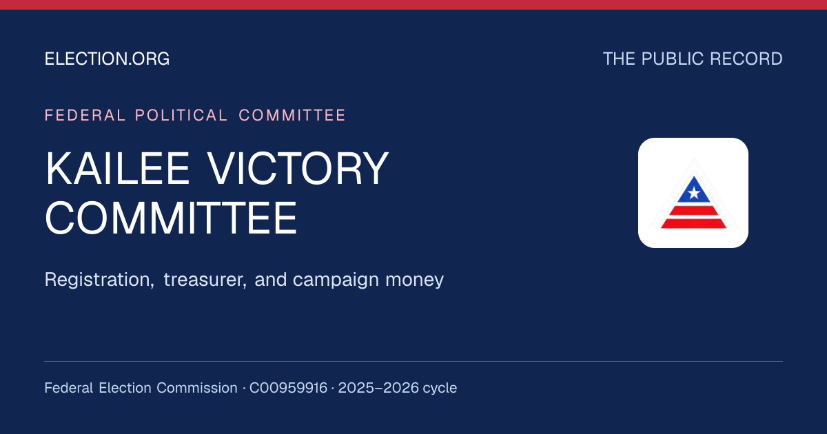 KAILEE VICTORY COMMITTEE — Election.org public record, FEC C00959916