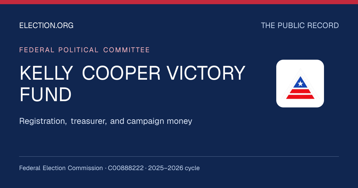 KELLY COOPER VICTORY FUND — Election.org public record, FEC C00888222