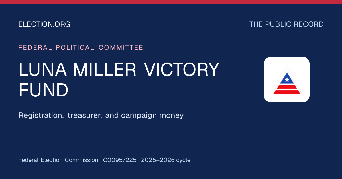 LUNA MILLER VICTORY FUND — Election.org public record, FEC C00957225