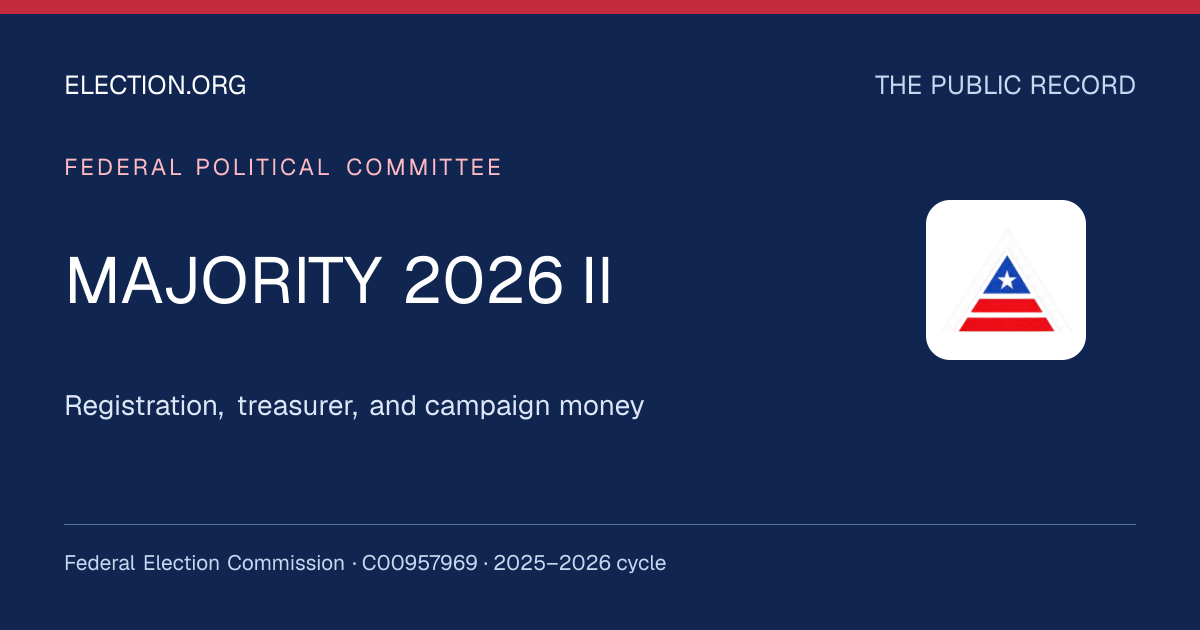 MAJORITY 2026 II — Election.org public record, FEC C00957969