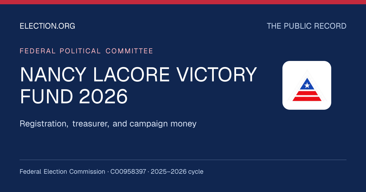 NANCY LACORE VICTORY FUND 2026 — Election.org public record, FEC C00958397