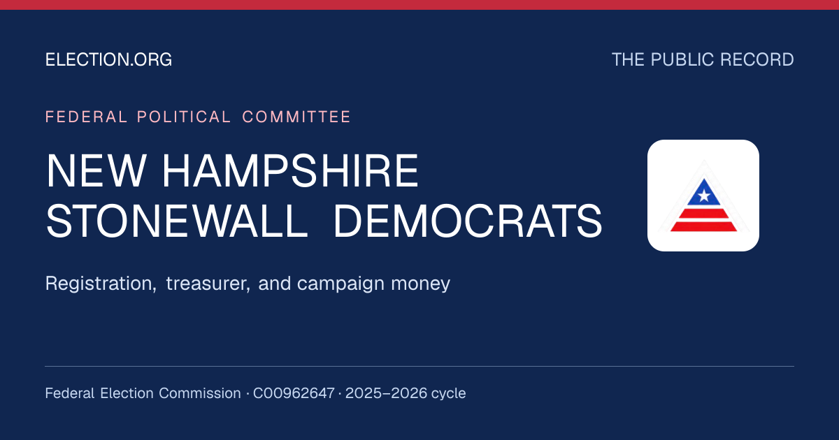 NEW HAMPSHIRE STONEWALL DEMOCRATS — Election.org public record, FEC C00962647