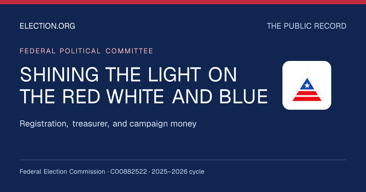 SHINING THE LIGHT ON THE RED WHITE AND BLUE — Election.org public record, FEC C00882522