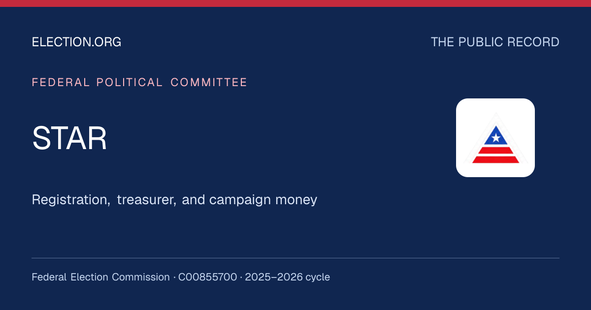 STAR — Election.org public record, FEC C00855700