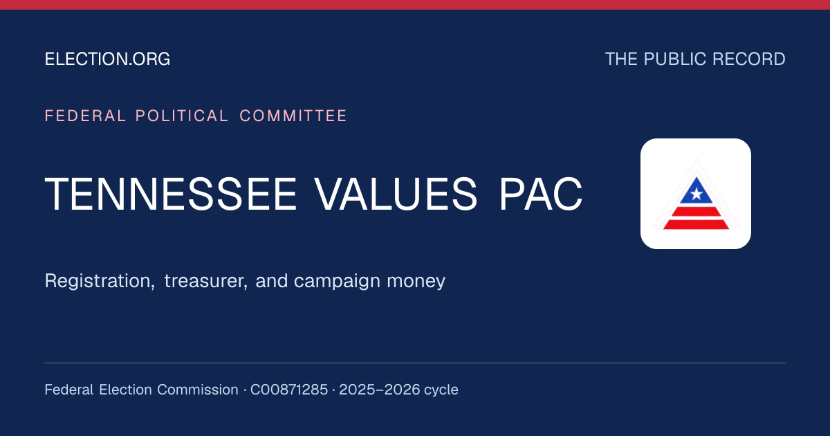 TENNESSEE VALUES PAC — Election.org public record, FEC C00871285