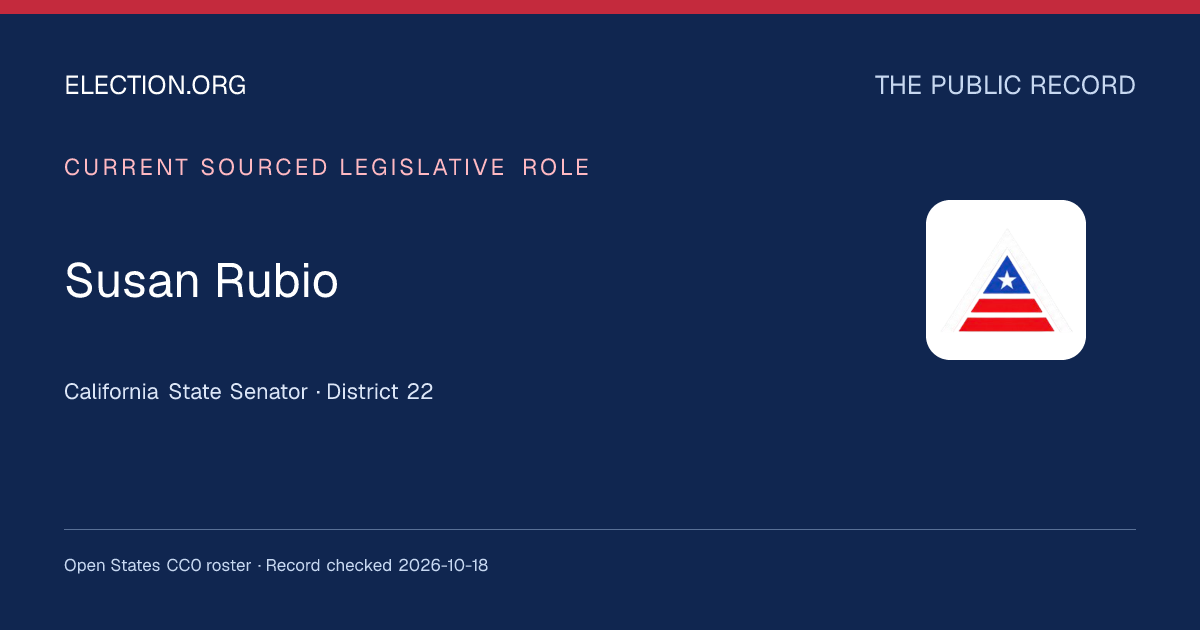 Susan Rubio — California State Senator, District 22 | Election.org