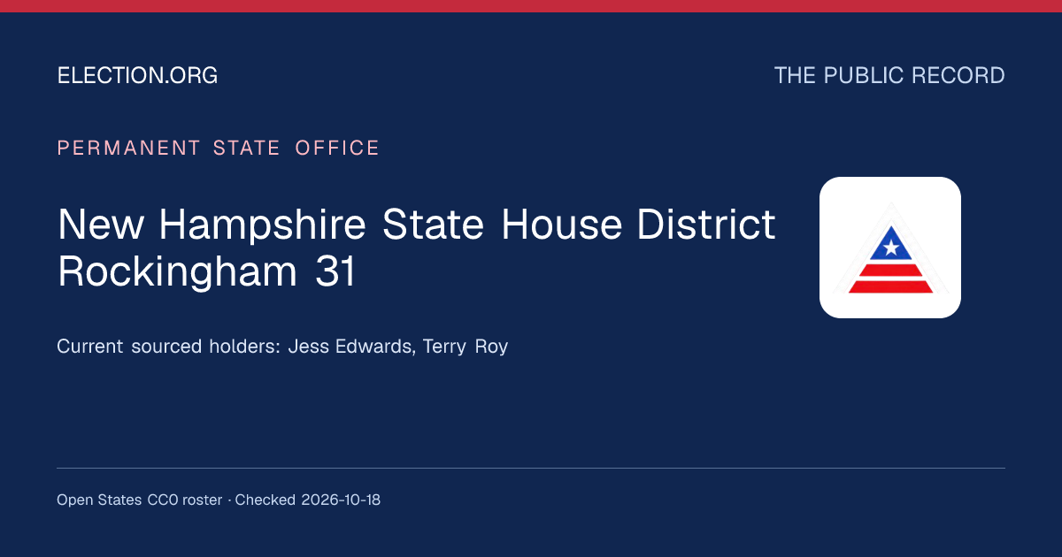 New Hampshire State House District Rockingham 31 — Current ...